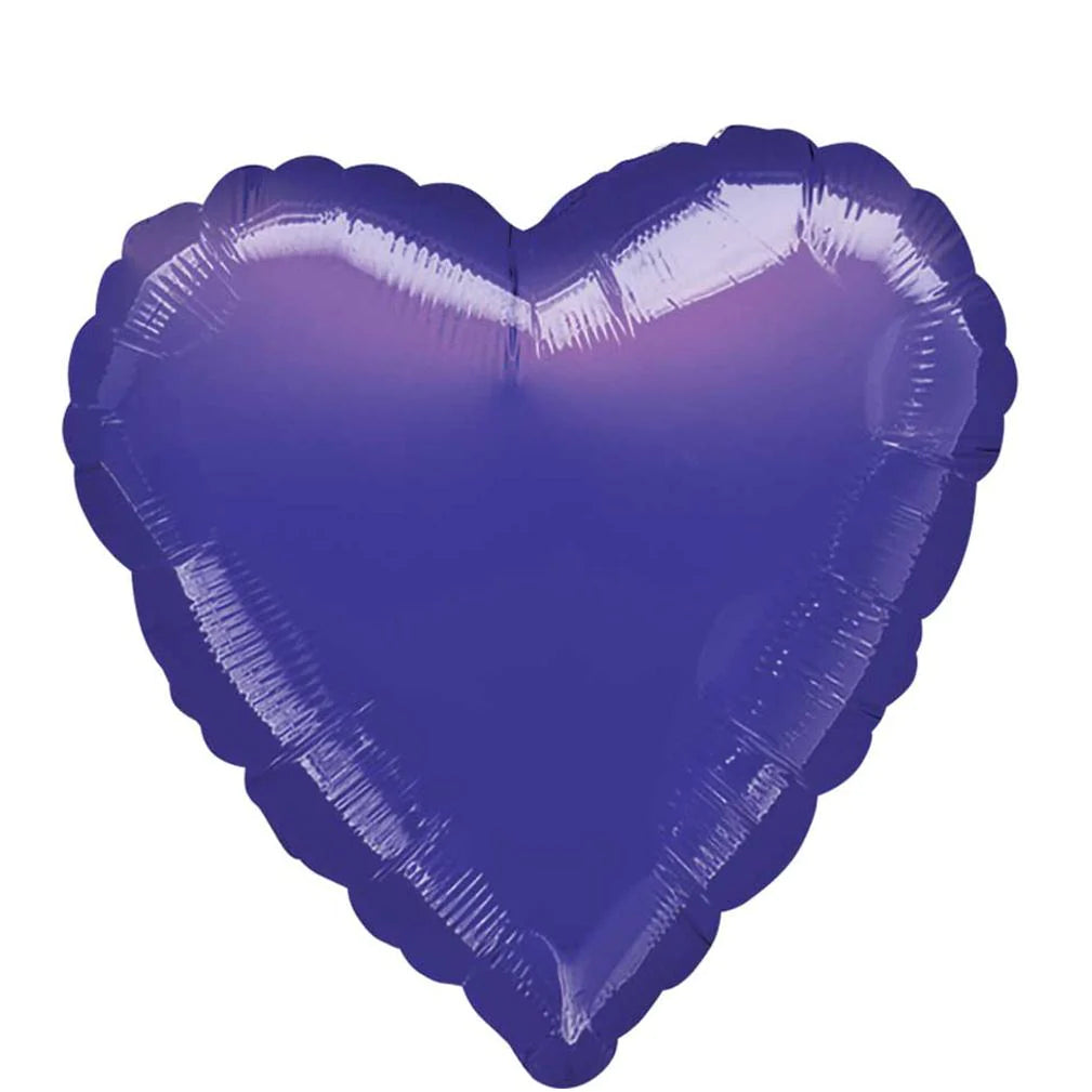 Purple Heart Shape Foil Balloon 18 In.