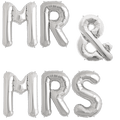 Silver Mr &Mrs Letters Foil balloon