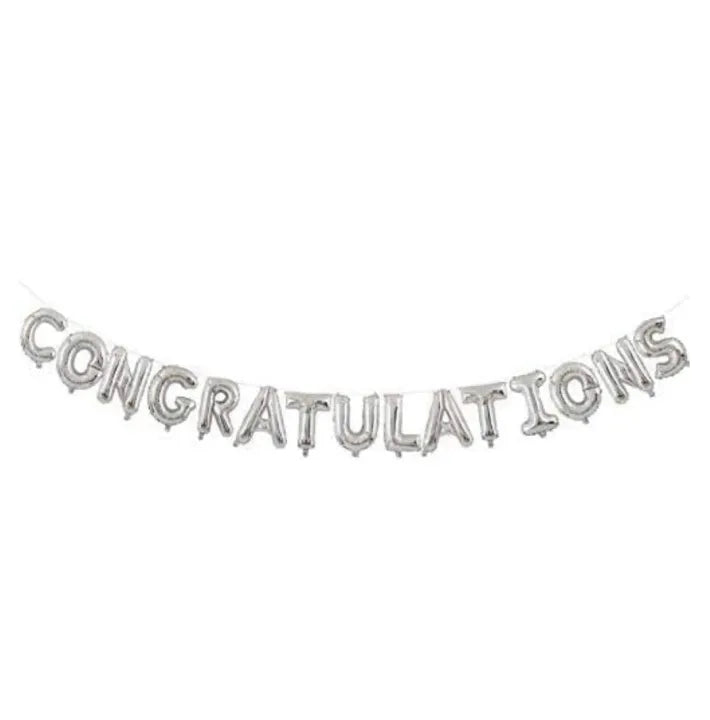 Silver Congratulations Foil Balloon
