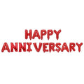 Red Happy Anniversary Letters Foil Balloons