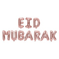 Rose Gold Eid Mubarak Phrase Foil Balloons