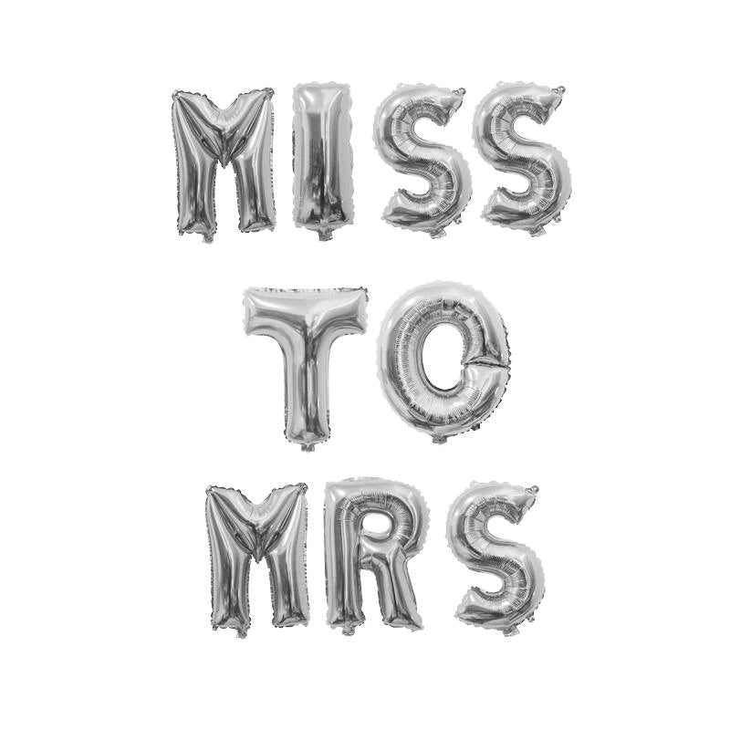 Silver Miss To Mrs Foil Balloon