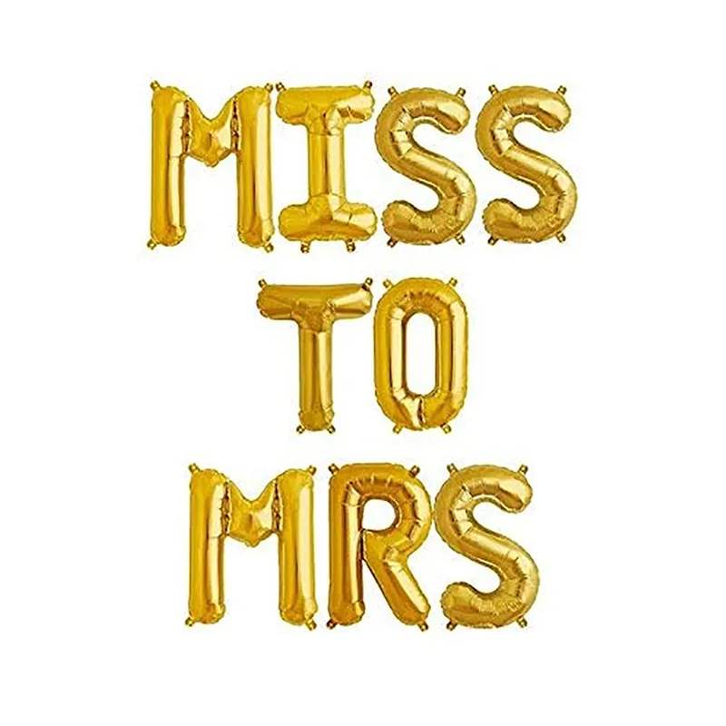 Golden Miss To Mrs Foil Balloon