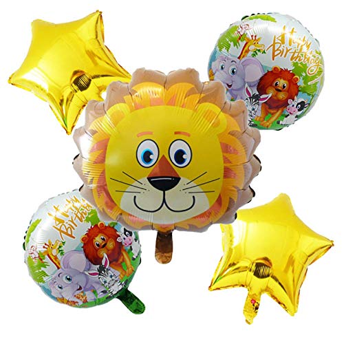 Jungle Animals Balloon Bouquet 5 Pcs. Set