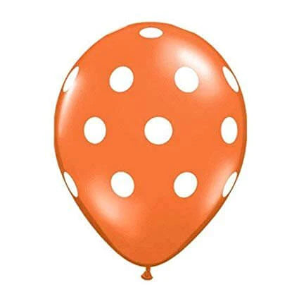 Polka Orange Latex balloons 10 Pcs.