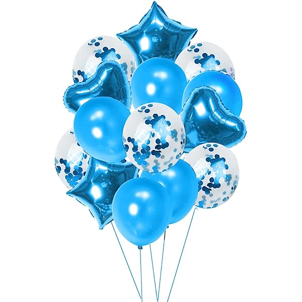 Bright Blue balloons Set 14 Pcs.