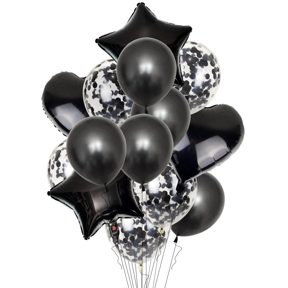 Jet Black balloons Set 14 Pcs.
