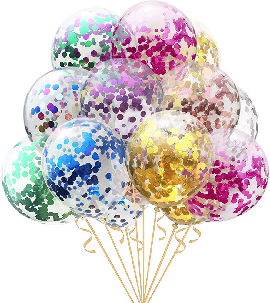 Confetti balloons 12 In. 5 Pcs.
