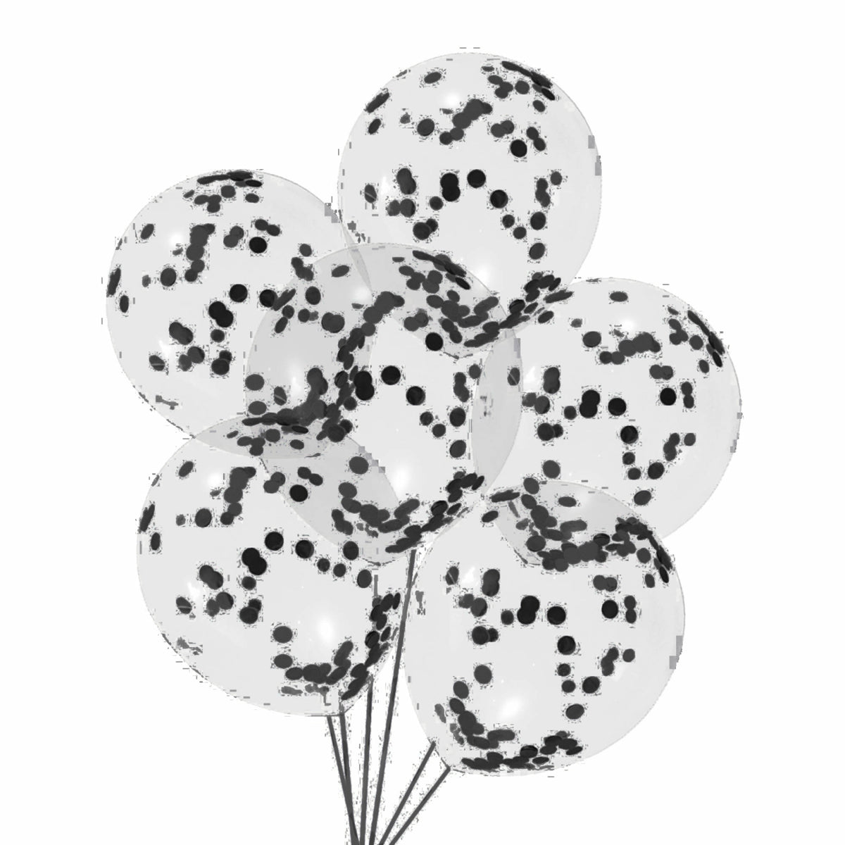 Confetti balloons 12 In. 5 Pcs.