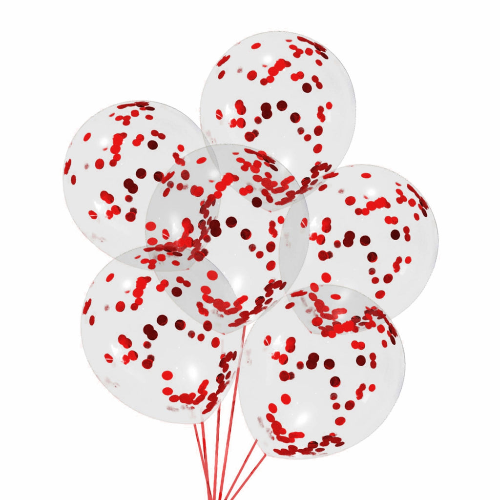 Confetti balloons 12 In. 5 Pcs.