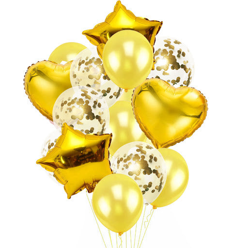Metallic Golden balloons Set 14 Pcs.