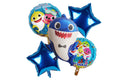 Blue Baby Shark Balloon Bouquet 5 Pcs. Set