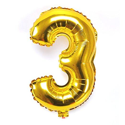 Golden Number Foil Balloon