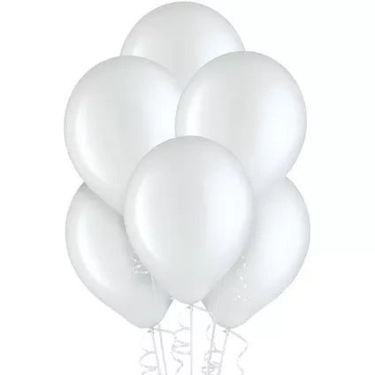 White Latex balloons 10 In. 20 Pcs.