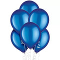 Shiny Metallic Bright Royal Blue Latex balloons 10 In. 10 Pcs.