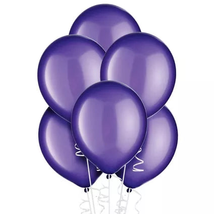 Shiny Metallic Purple Latex balloons 10 In. 10 Pcs.
