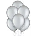 Shiny Metallic Platinum Silver Latex balloons 10 In. 10 Pcs.