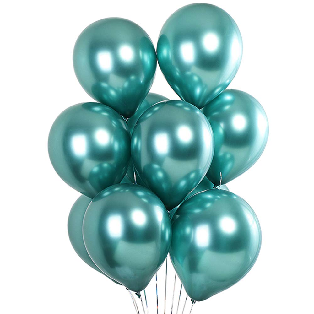 Shiny Metallic Green Chrome Balloons 12 In. 10 Pcs.