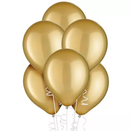 Shiny Metallic Gold Latex balloons 10 In. 10 Pcs.