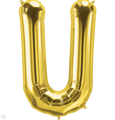 Golden Letter Shape Foil Balloons