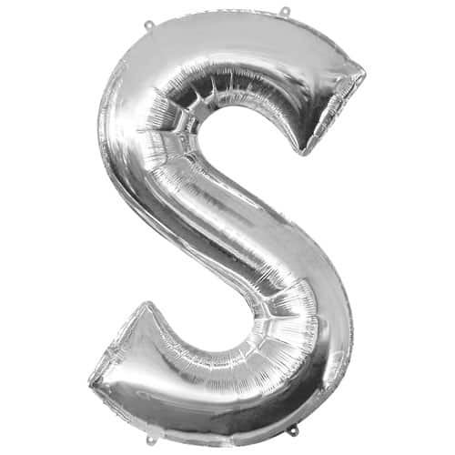 Silver Letter Shape Foil Balloons