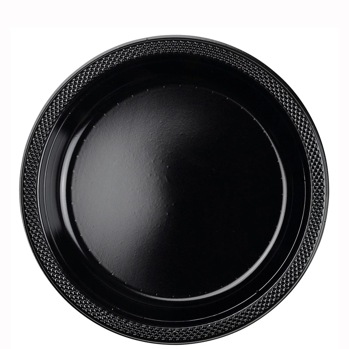 Jet Black Plastic Plates 10 Pcs.