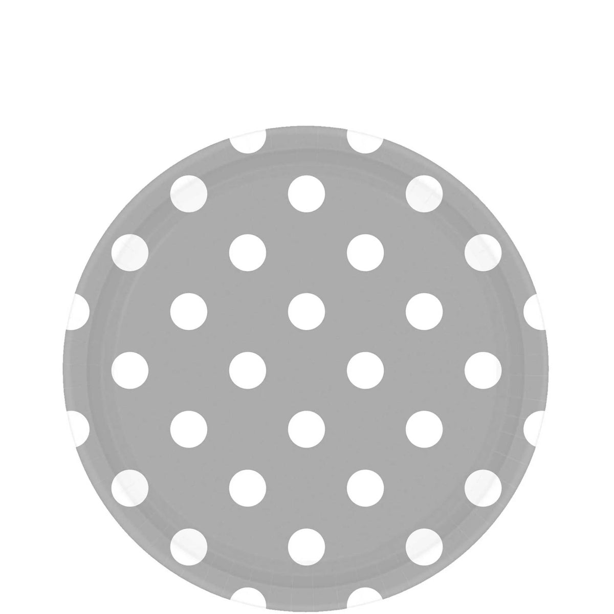 Silver Dots Round Party Paper Plates 10 Pcs.