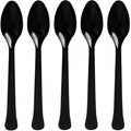 Jet Black Plastic Spoons 20 Pcs