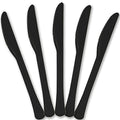 Jet Black Plastic Knives 24 Pcs