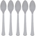 Silver Plastic Spoons 20 Pcs