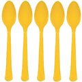 Yellow Sunshine Plastic Spoons 20 Pcs
