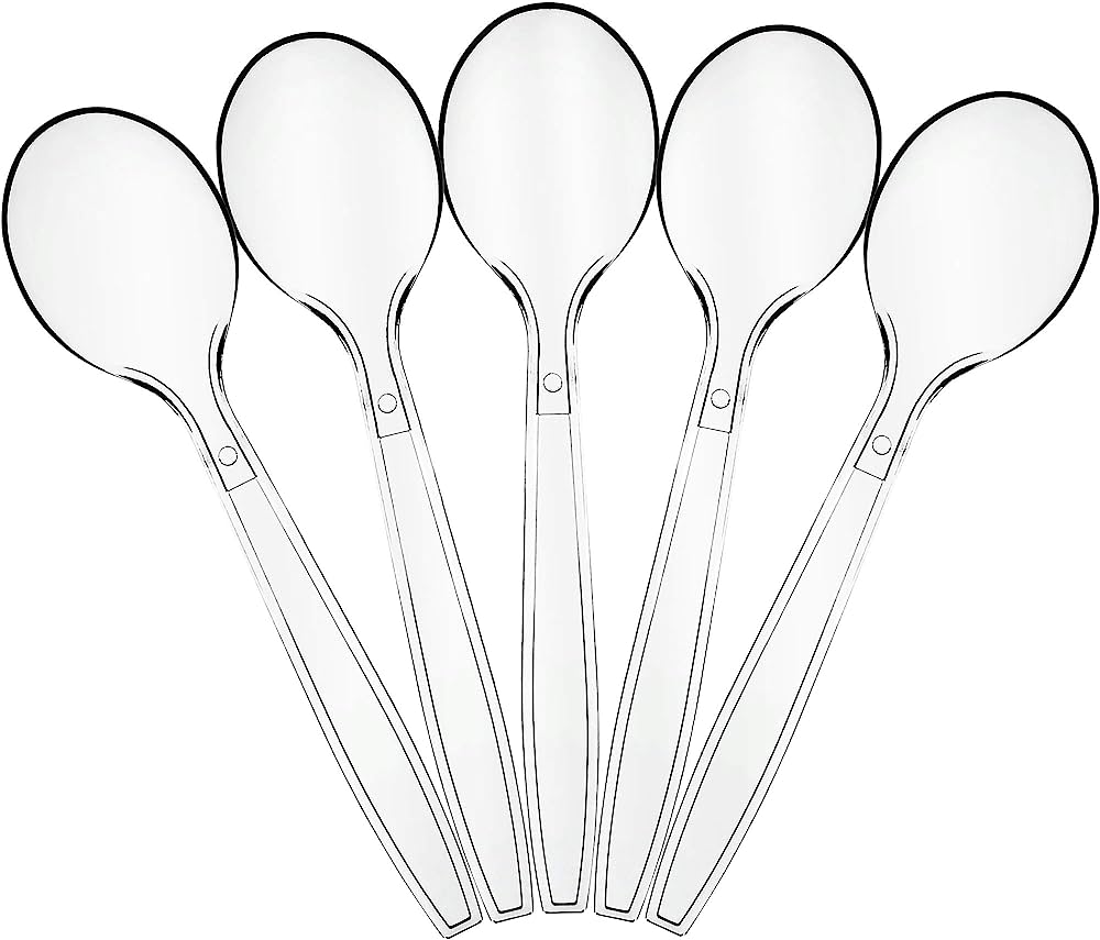 Clear Plastic Spoons 20 Pcs