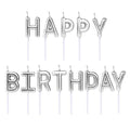 Happy Birthday Silver Letter Candle