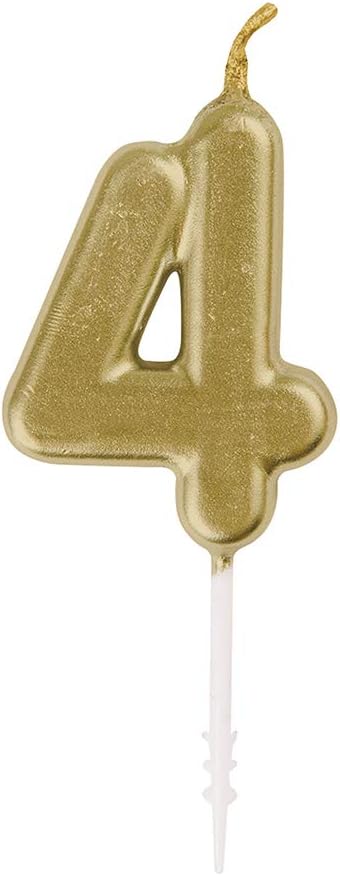 Golden Mini Number Candle For Birthday Cakes