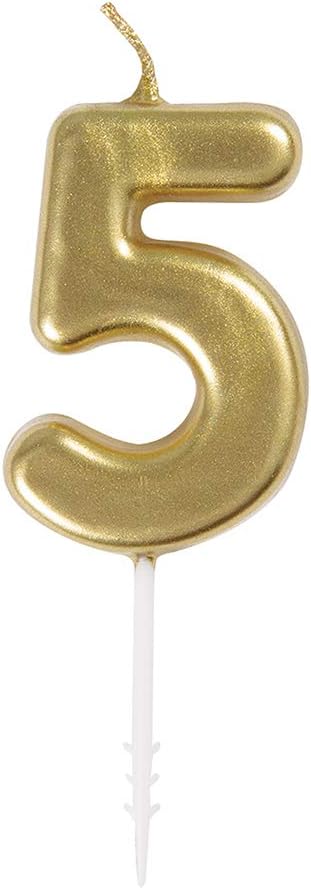 Golden Mini Number Candle For Birthday Cakes