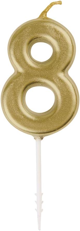 Golden Mini Number Candle For Birthday Cakes