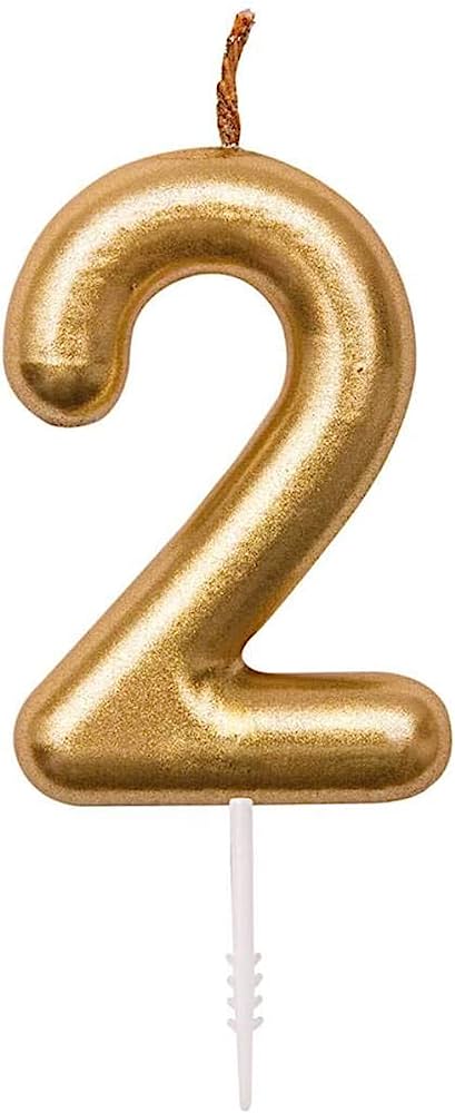 Golden Mini Number Candle For Birthday Cakes
