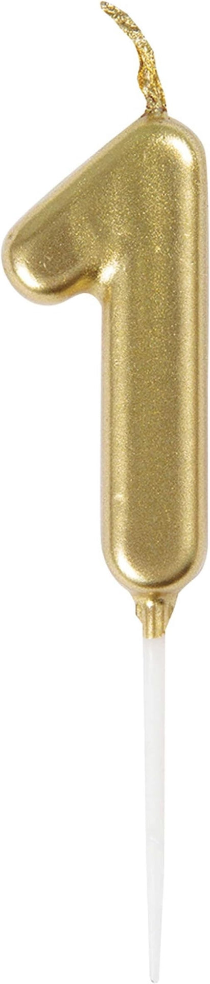 Golden Mini Number Candle For Birthday Cakes