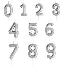 Silver Mini Number Candle For Birthday Cakes