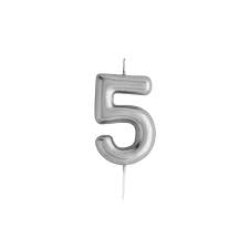 Silver Mini Number Candle For Birthday Cakes