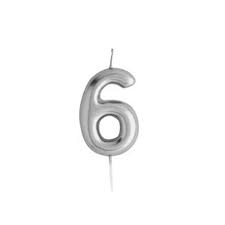 Silver Mini Number Candle For Birthday Cakes