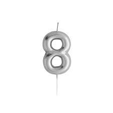 Silver Mini Number Candle For Birthday Cakes