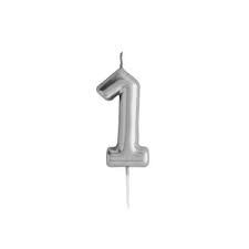 Silver Mini Number Candle For Birthday Cakes