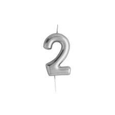 Silver Mini Number Candle For Birthday Cakes
