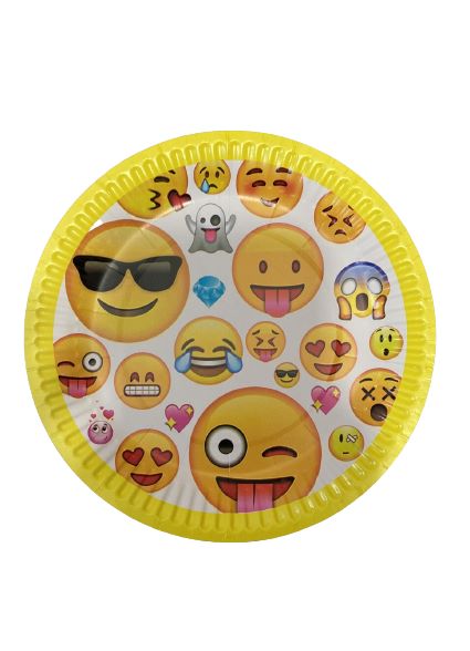 Emojis Round Paper Plates 10 Pcs.