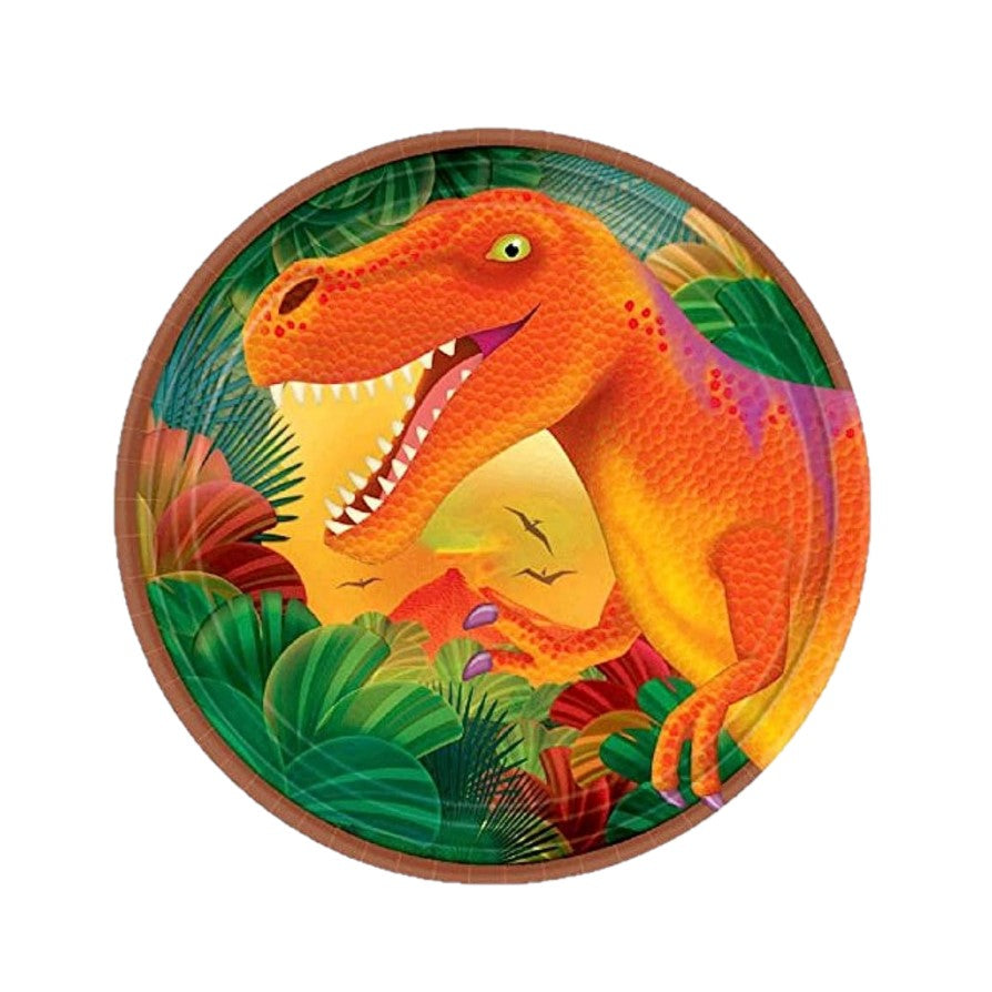 Dinosaur Round Paper Plates 10 Pcs.