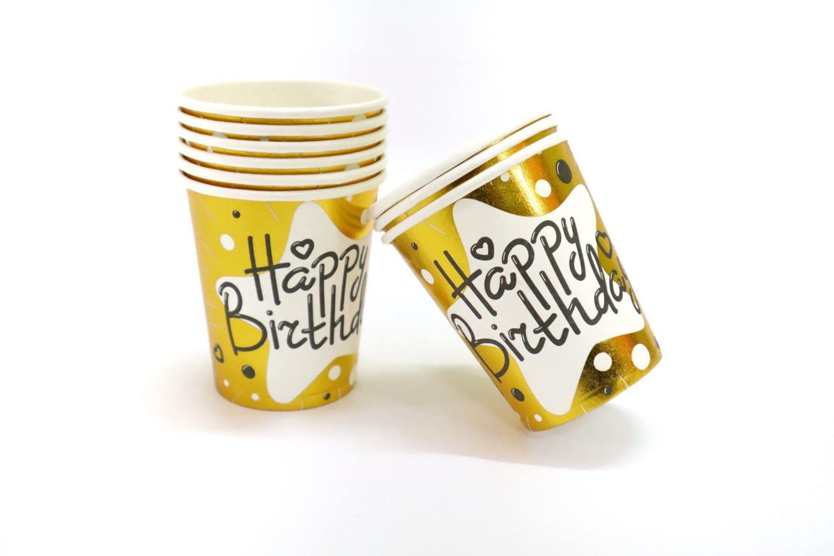 Happy Birthday Paper Cups 10 Pcs