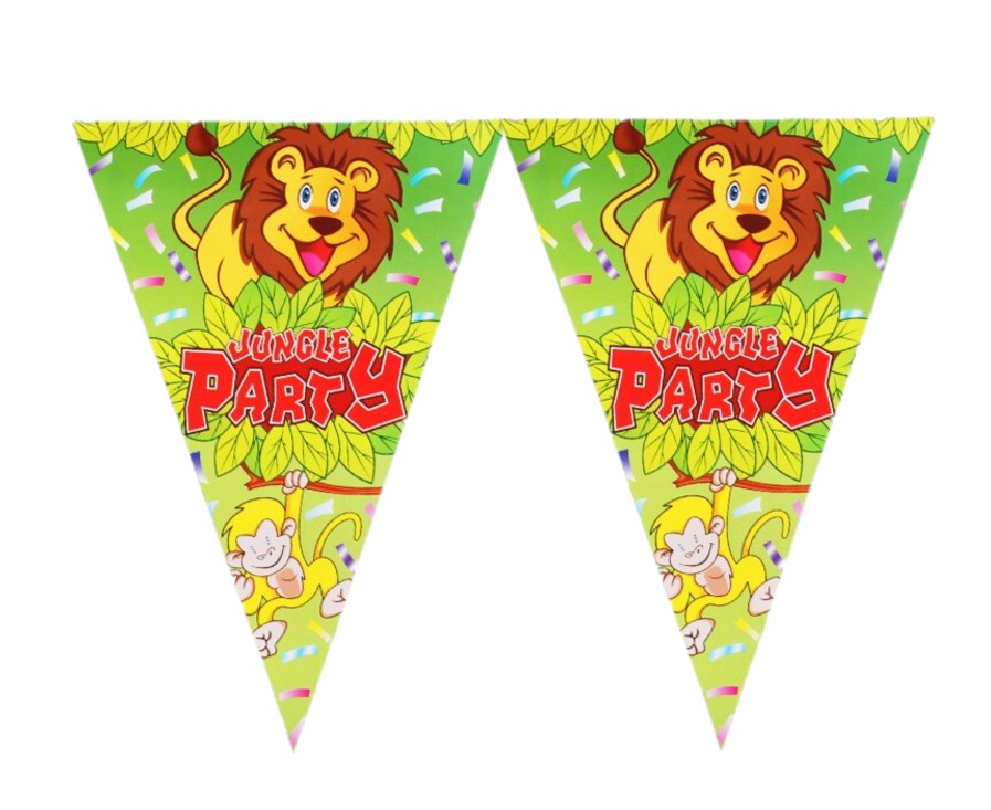 Jungle Animals Flags 10 pcs