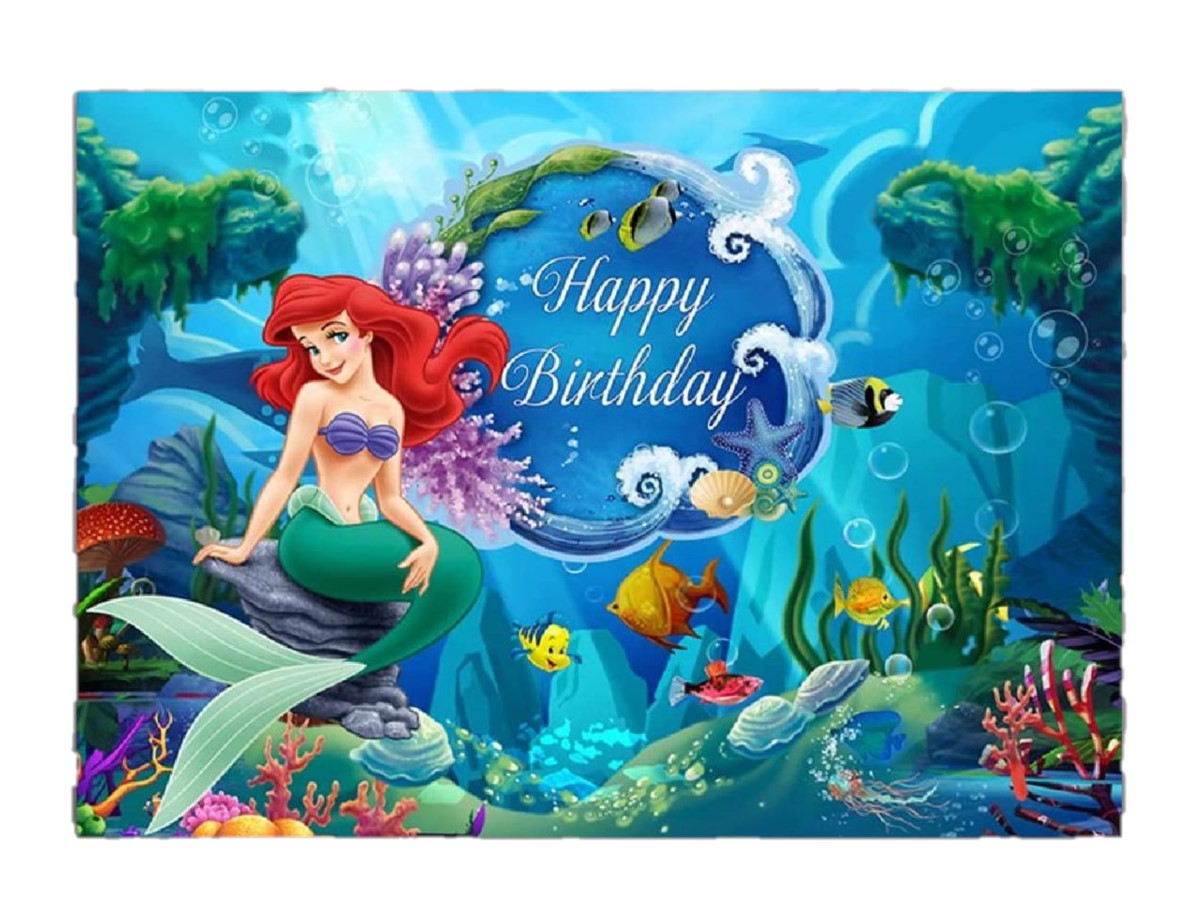 Ariel The Little Mermaid Theme Backdrop