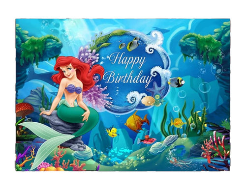 Ariel The Little Mermaid Theme Backdrop